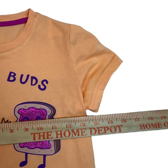 Girls BCG Peanut Butter & Jelly PB&J Top Girls Size Med Orange Short Sleeve - Picture 6 of 6